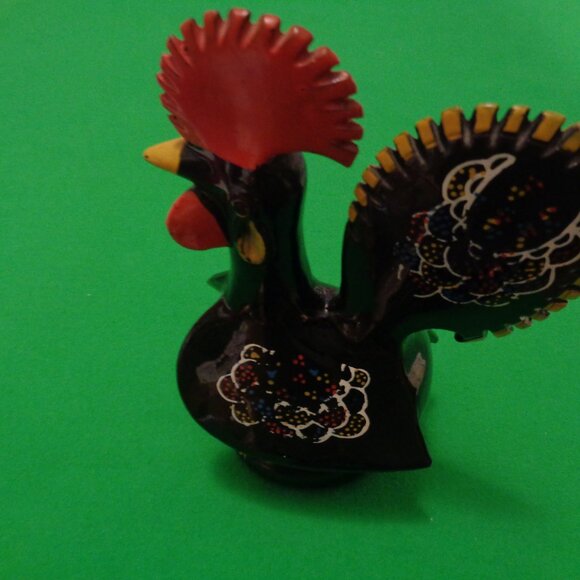 VINTAGE POTTERY ROOSTER Made In Japan Of BROWN POTTERY W COLORS - Picture 3 of 11